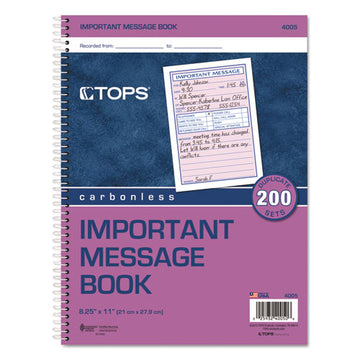 TOPS™ Telephone Message Book, Fax-mobile Section, Two-part Carbonless, 5.5 X 3.88, 4-page, 200 Forms freeshipping - TVN Wholesale